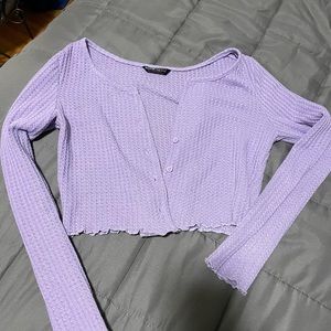 Purple cardigan